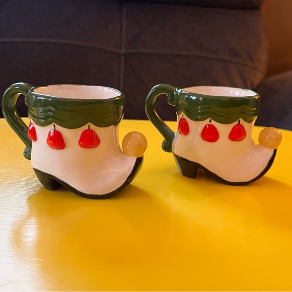 Vintage Napco Elf Shoe Eggnog Mugs Christmas Holiday Bundle of 2 RARE! - Picture 2 of 15